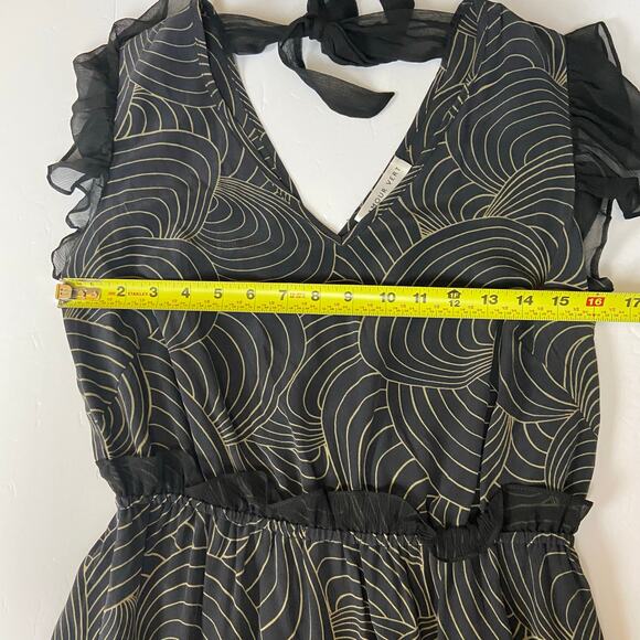 Amour Vert Women's Black Whimsigoth Witchy Ethereal Midi Dress - Picture 9 of 11